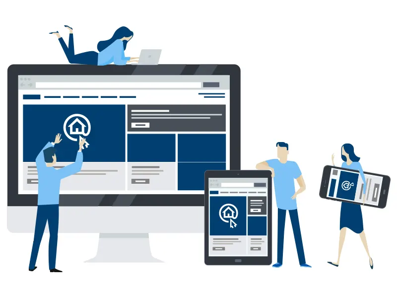 Makler-Website auf Desktop, Tablet und Smartphone